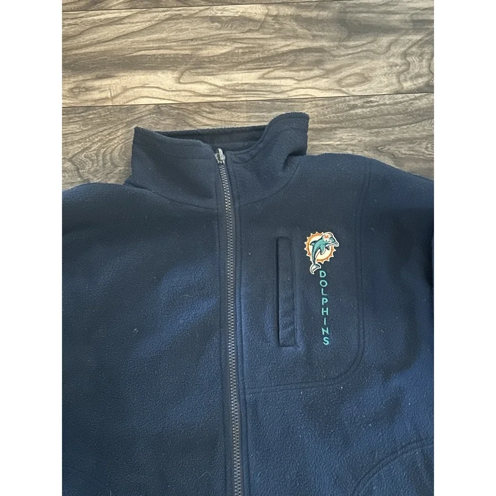 Vtg 90s Miami Dolphins‎ Pro Player Reversible XL Zip Jacket Coat NFL Fleece